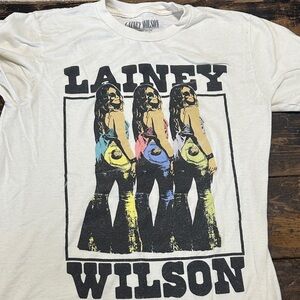Lainey Wilson Graphic Tee - White with Multi-Color Print